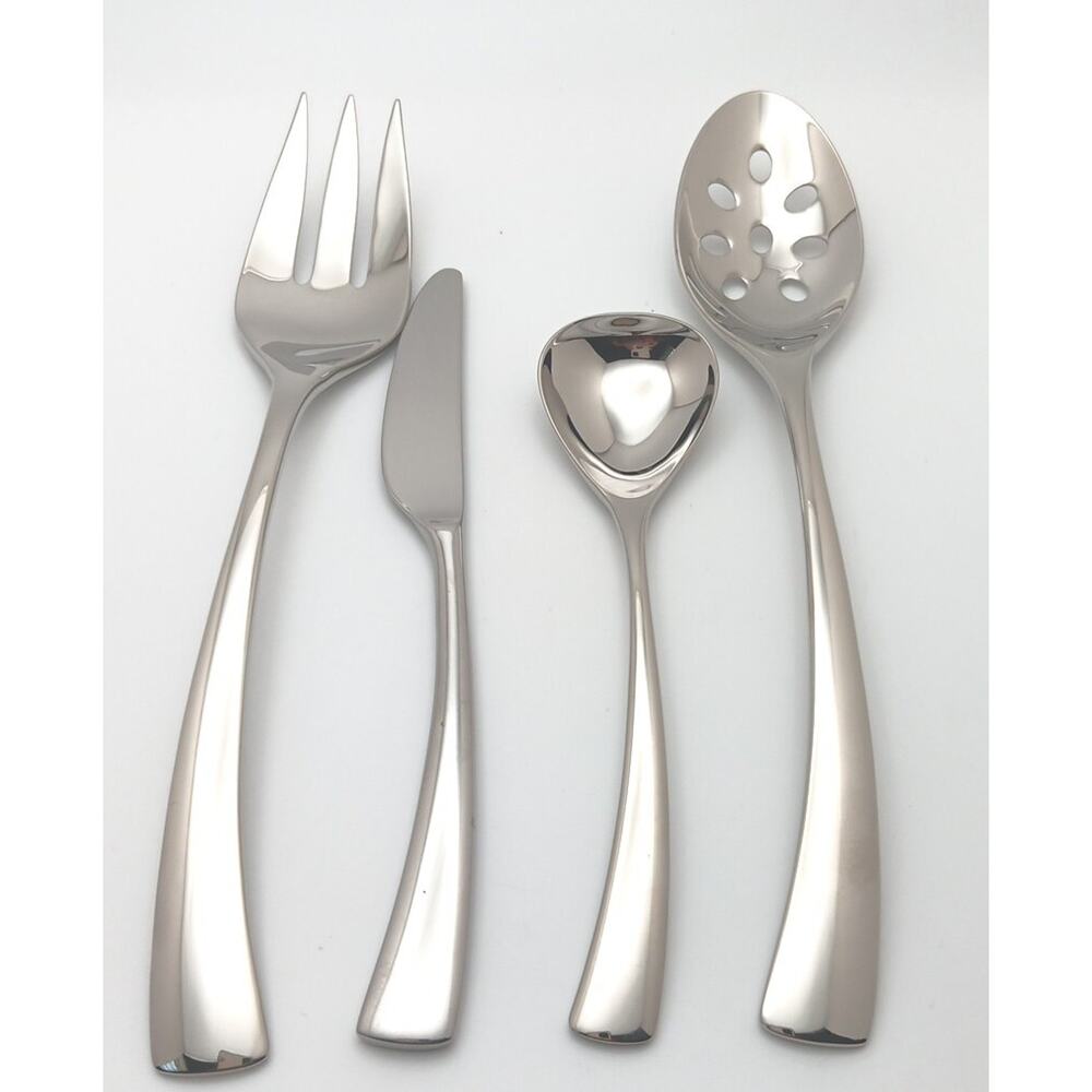 Dansk Umbra 4 Piece Server Hostess Set 18/10 Stainless Glossy Flatware China